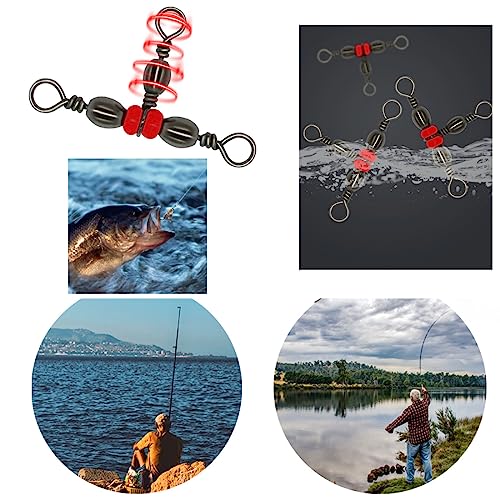 50 Pack Fishing Three Way Swivels - Copper Tackle Connectors