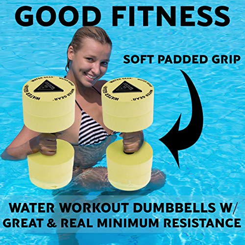 Water Gear Resistance Bells - Water Fitness Pool Exercise Equipment - Yellow / 60% Resistance