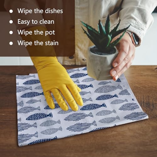 Coastal Ocean Fish Kitchen Hand Towel - 16x24 Inch - Ocean4