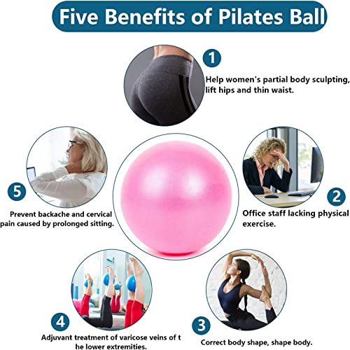 9-Inch Small Exercise Ball for Pilates & Yoga - Pink