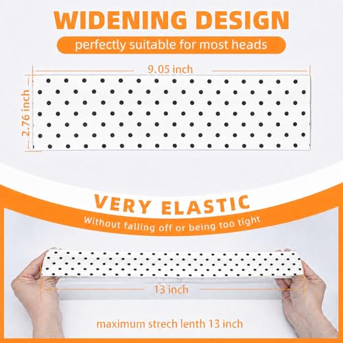 VANRUID 8PCS Polka Dot Summer Elastic Non-Slip Hair Headbands for Women