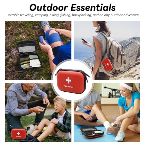 Faylapa Waterproof First Aid Kit Bag 6.2x4.7x1.9 inch Portable Emergency Medical Case for Travel Camping Boat