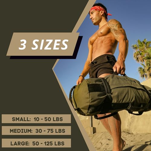 Workout Sandbag with 8 Handles - Black Camo, Large (50-125lbs)