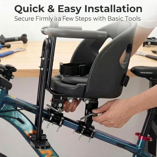 Front-Mounted Child Bike Seat with Cup Holder - For 10 Months to 4 Years Old