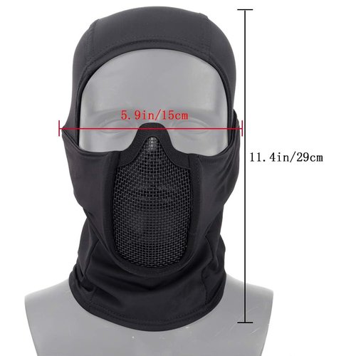 AOUTACC Balaclava Airsoft Mesh Mask,Style Full Face Protection Hood for Cs War Game, BB Gun,Hunting,Paintball