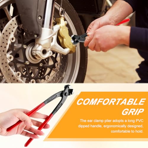 9 Inch Ear Clamp Pliers ? Chrome Vanadium Steel for Easy Hose/Pipe Install & Remove, Cuts Tool Clutter ? Ideal for Tight-Space Repairs, Car Fuel Lines & DIY Projects
