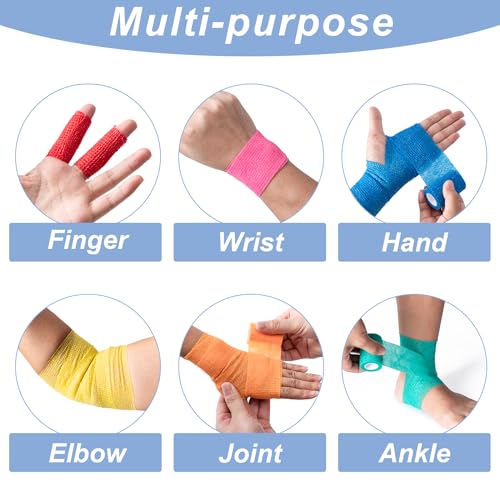 Self Adhesive Bandage Wraps - 2" x 5 Yards, 16 Pack