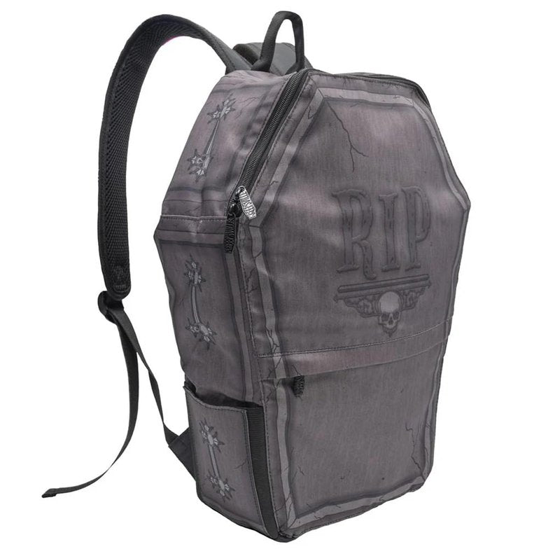 kreepsville 666 Tombstone Coffin RIP Gothic Zippered Backpack