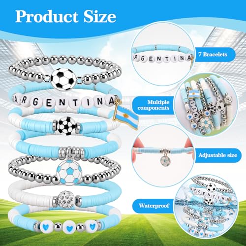 Soccer Bracelet for Women - Argentina Team Spirit Jewelry