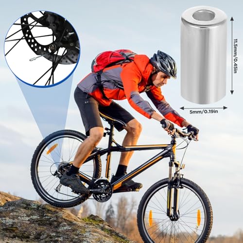 100 Pcs Aluminum Bike Brake Cable End Caps - 5mm Silver