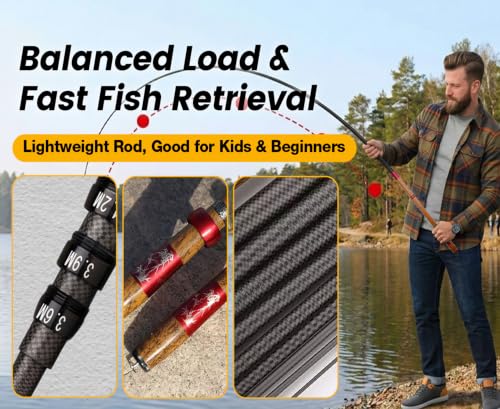 Mirrorever Carbon Fiber Tenkara Rod Kit 20.7ft Telescopic Fly Rod - Zoom Rod Kit