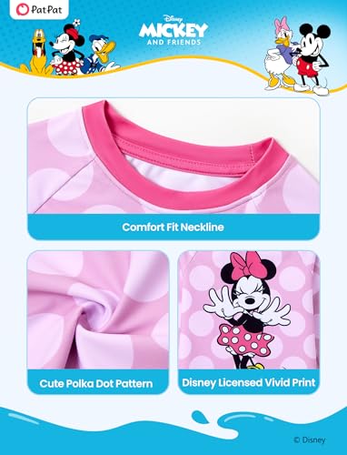 Kids' Disney Minnie Mouse Rash Guard Shirt - Pink, 6-7 Years