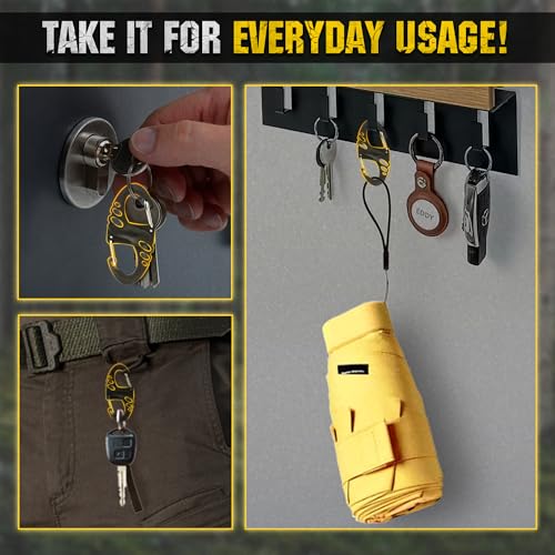 Mini Carabiners - Double Spring Snap Hook - 5 Pack - Black