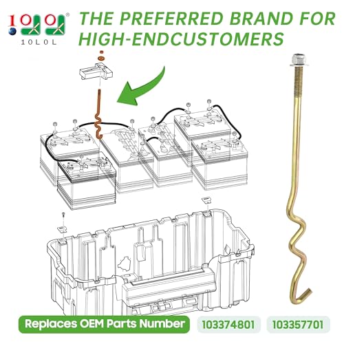 10L0L Golf Cart Battery Hold Down Rods Kit for Club Car Precedent 2008.5+ OEM103374801