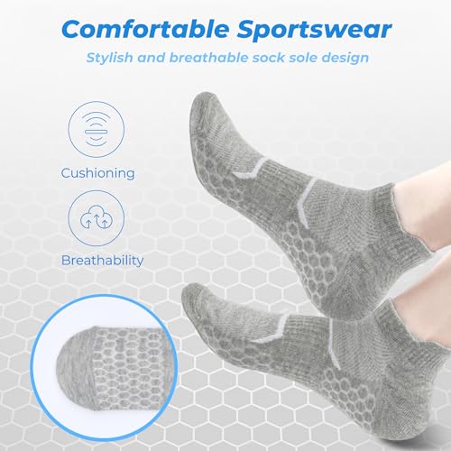 Athletic Ankle Socks with Arch Support - 6 Pairs Black