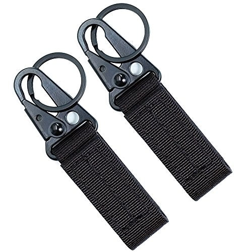 Tactical Gear Clip - Nylon Key Ring Holder & Belt Keeper - Black