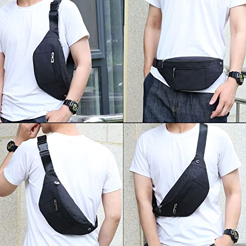 Waterproof Fanny Pack for Travel & Sports - Black