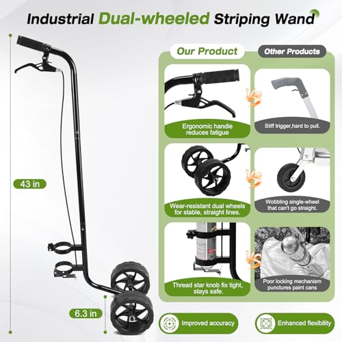 Striping Paint Sprayer Wand for Sports Fields & Parking Lots - Black