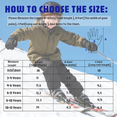 Kids Warm Winter Gloves - Snowproof Fleece Lining - Light Pink, 4-6 Years