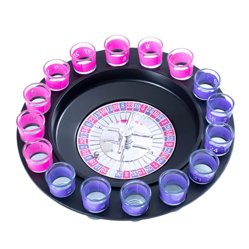 Endless Games Spin the Wheel Party Game with Glass Mini Cups & Classic Spinner