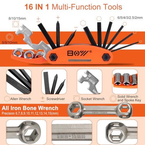 Bicycle Repair Kit with Tire Pump - Portable Tool Kit