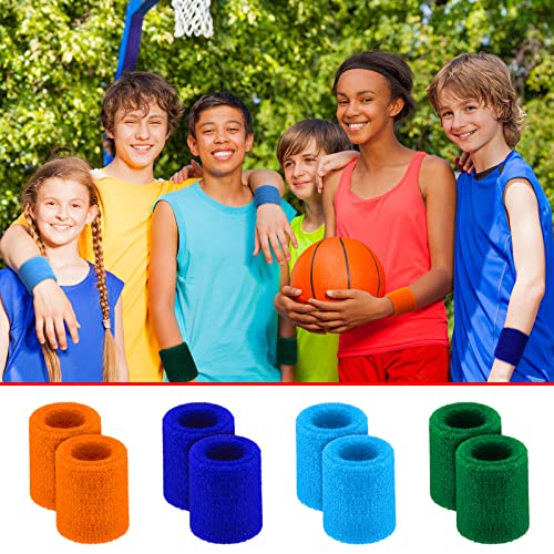 Kids Sweat Wristbands - 12 Colorful Pairs for Sports & Activities