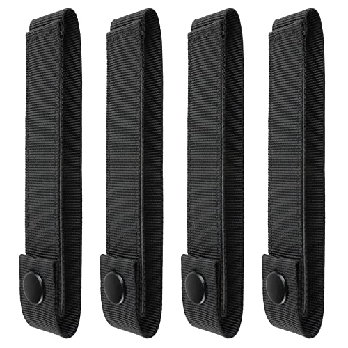 Molle Straps 6" for Tactical Pouch - 4 Pack Black