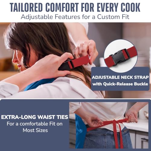 NFL Buffalo Bills Cooking Apron - Blue with Adjustable Straps & Pockets