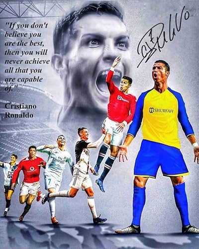 IDOLUSTER Ronaldo Signed Poster 16x24 in. - Kids Room Wall Decor