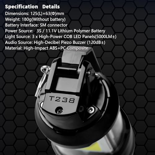 Tactical Airsoft Grenade with LED Light - Compact & Portable