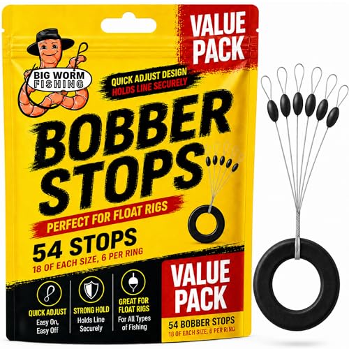Fishing Bobber Stops - Durable Rubber Line Stoppers