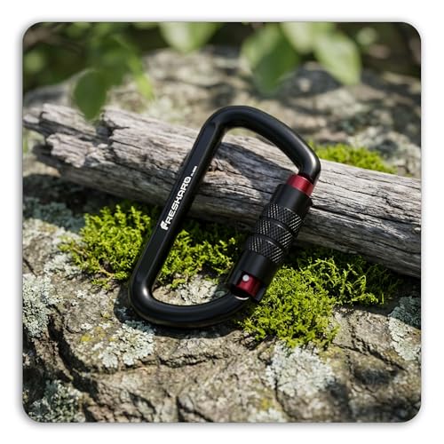 Heavy Duty Auto Locking Carabiner Clips - 3 Inch, 12kN, Black - 3pcs