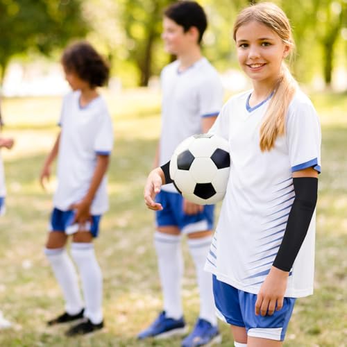 Kids' Arm Sleeves - Breathable Elastic Ice Sleeves for Sports - Black, White & Gray