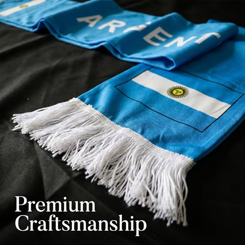 2026 World Cup Soccer Fan Scarf - Argentina, Double-Sided Print