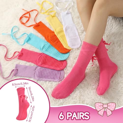 Pilates Socks with Grips for Women - Crisscross Strap - 6 Colors