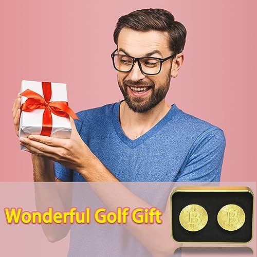 Bitcoin Golf Ball Marker Set - 2 Pcs with Magnetic Hat Clip