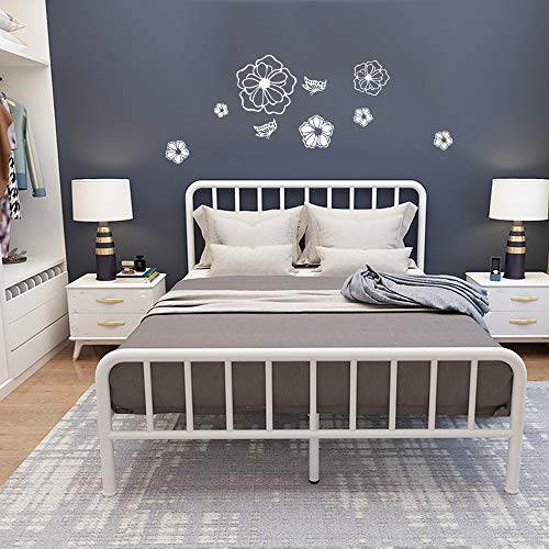 5 Sheets White Flower Wall Stickers, DIY Butterfly Wall Decals Art for Bedroom Sofa Background, Different Sizes and Shapes Stickers, Offices Living Room Classroom Home Decoration (White Flower)