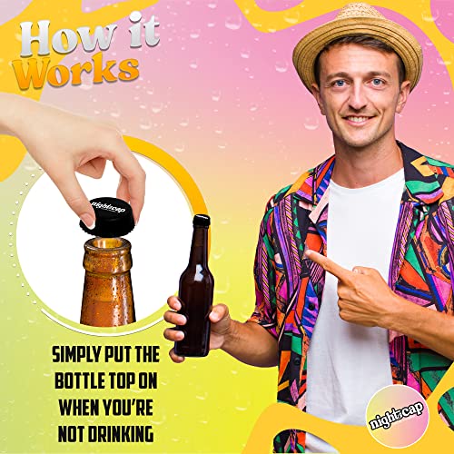 Anti-Spiking Drink Protector - Nightcap Beer Bottle Cover - Black