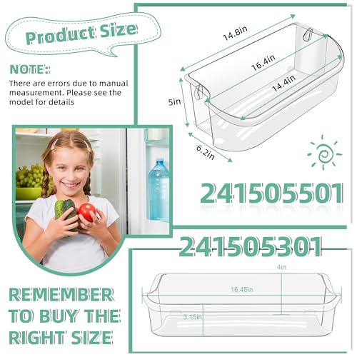 241505301 & 241505501 Refrigerator Door Bin Replacement Parts fot for frigi.daire FGHC2331PFAA FFSC2323TS0 LGHK2336TF6 FGSC2335TF0 FGSC2335TFB FFSC2323TSA FFSC2323TS8 Refrigerator BY AMI PARTS