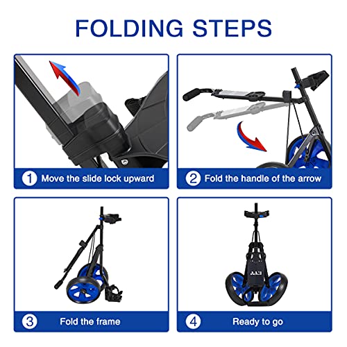 Junior Golf Cart for Kids 3-10 Years - Adjustable Bracket - Blue/Black