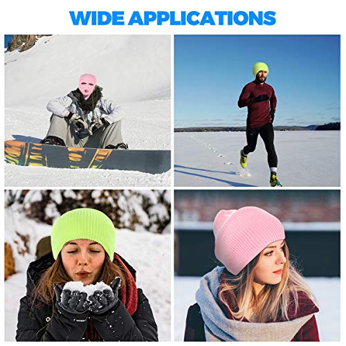 Tmflexe 2 Pieces Full Face Ski Mask Balaclava Pink One Size Knitted Winter Warmer