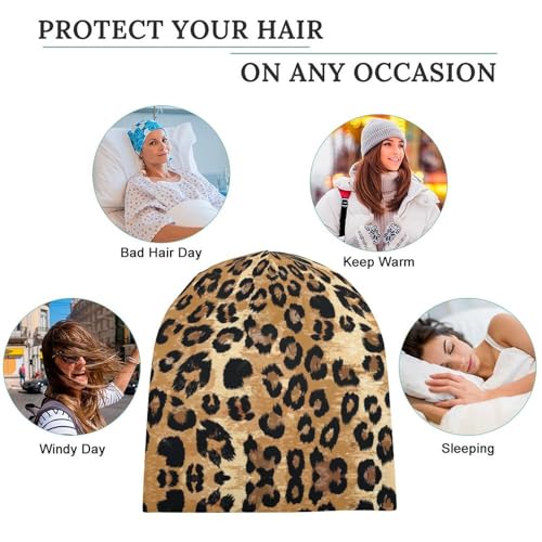 Chemo Headwear Beanie - Slouchy Cap for Women - Yellow & Black