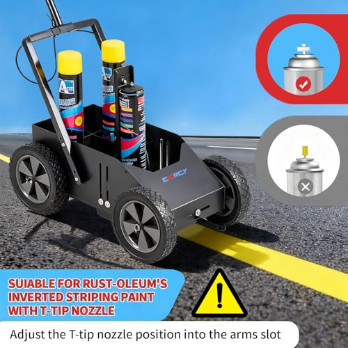 Parking Lot Striping Machine with Adjustable Width - Single Handle