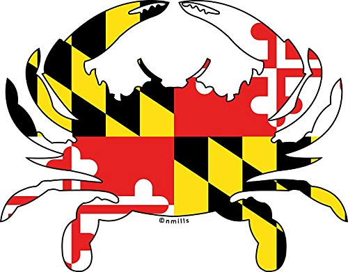 Maryland Flag Crab Vinyl Decal - 5-Inch UV-Resistant Sticker