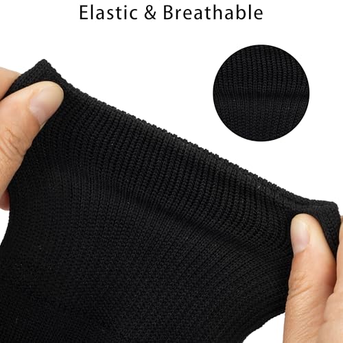 Unisex Cotton Knee-High Socks - Ribbed Tube Socks - Black, Large