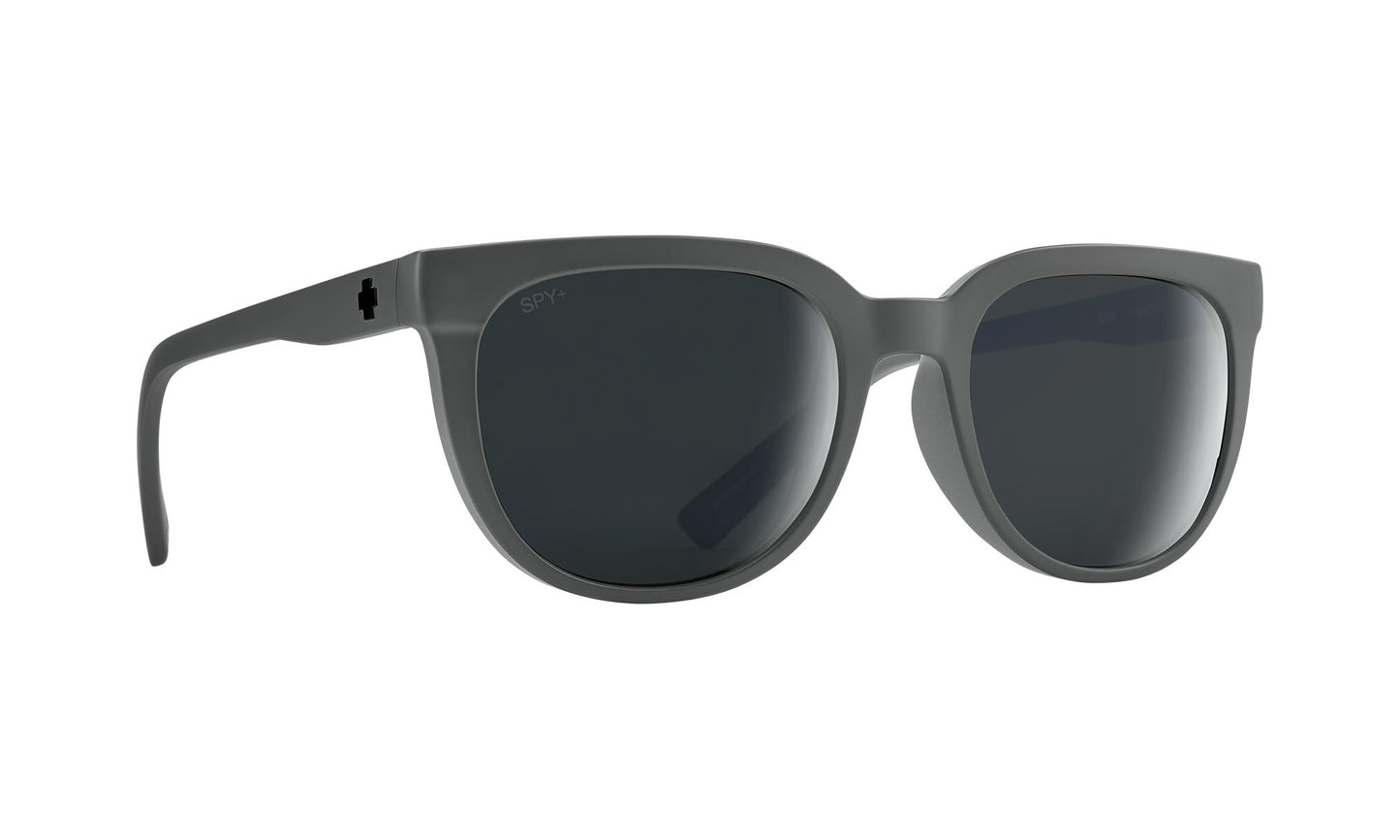 SPY OPTIC Bewilder, Round Sunglasses, Color and Contrast Enhancing Lenses, Matte Gunmetal - Gray with Black Spectra Mirror Polarize Lenses