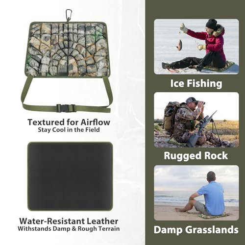 ANGAR Hunting Seat Cushions, Silent Memory Foam Camouflage Tree Stand Pad - Variation 1