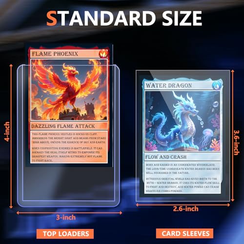50PCS Card Sleeves Top Loaders - 3x4 Inch Hard Plastic Card Protectors - Variation: 50 Toploaders