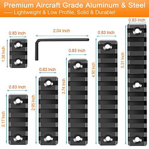 Single Keymod Picatinny Rails Set - 3 to 13 Slots with T-Nuts & Screws