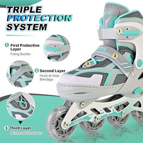 Adjustable Inline Skates for Kids and Adults with Light Up Wheels
